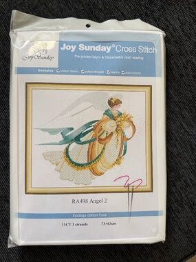 Angel 2 Autumn Joy Sunday Cross Stitch Kit 11CT Pre-Printed Aida